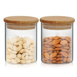 Bocaux de conservation en verre borosilicate avec couvercle en bois, récipients de cuisine hermétiques pour le stockage des aliments, l'organisation du garde-manger et l'utilisation domestique - Product Image 6