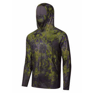Vêtements de pêche légers avec masque intégré, imprimé Ocean Fade, sweat à capuche de pêche, vêtements de sport personnalisés OEM - Product Image 1