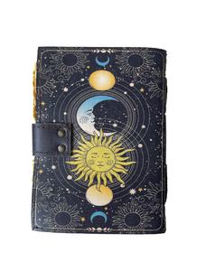 <b>Sun</b> Moon Journal Design Handmade Leather <b>Printed</b> Journal 100 Deckle Edge Vintage <b>Paper</b> & Sketchbook Clasp of Unique Cover Diary - Product Image 4