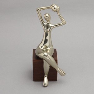 Escultura Moderna de Ciervo Dorado, Figura Decorativa de Animal con Base de Madera para Decoración de Mesa en Sala de Estar, Oficina u Hogar, Artículo de Regalo - Product Image 2