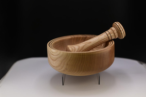 Juego de Mortero y Pilón de Madera Hecho a Mano, Ecológico y Duradero, Molinillo de Especias y Hierbas de Madera Natural, Solo Lavar a Mano - Product Image 2