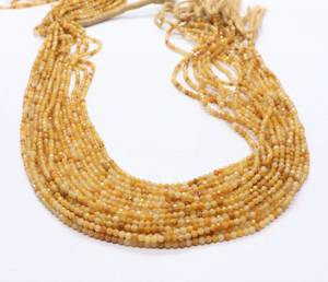 ลูกปัดรูไทล์สีเหลืองธรรมชาติทรงรอนเดลเหลี่ยมเล็ก ขนาด 2-2.5 มม. ความยาว 13 นิ้ว สำหรับทำเครื่องประดับ - Product Image 5