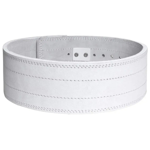 Cinturón de Levantamiento de Pesas de Cuero Blanco con Hebilla Ajustable y Soporte Lumbar para Powerlifting - Product Image 2