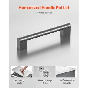 Contenitore Refrigerante Commerciale in Acciaio Inox da 45,3 Quarti, 22"L X 17"W X 12"H, Secchiello per Ghiaccio da Esterno, Vasca per Bevande - Product Image 6