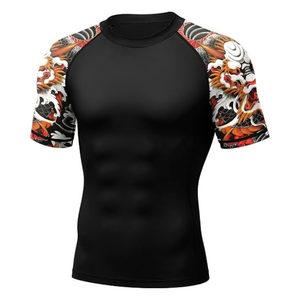 OEM Graphic Print Dry Fit Gym T <b>Shirt</b> <b>Men</b> Custom Logo Bodybuilding <b>Compression</b> Top Slim Fit Running Sports Wear Wholesale - Product Image 1