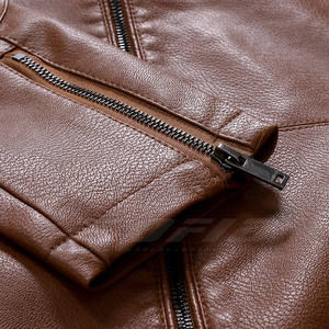 เสื้อแจ็คเก็ตหนังผู้ชาย หนังวัวแท้ ทรงเข้ารูป แฟชั่นลำลอง มีสไตล์ อุ่นสบาย เสื้อคลุมสำหรับผู้ชาย - Product Image 4