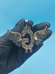 Nuevo Colgante Letra C con Alas de Ángel en Plata de Ley 925 con Diamante Moissanita VVS, Estilo Hip Hop, Regalo - Product Image 3