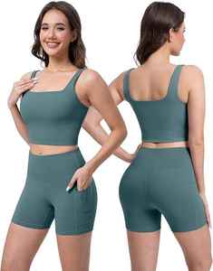 New Arrivals 2-Piece <b>Yoga</b> <b>Sets</b> for Women-High Waist Breathable Spandex/Polyester Workout Clothing 2026 New Designs - Product Image 2