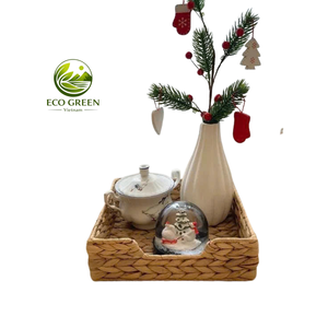 Natural Woven Water Hyacinth <b>Basket</b> with Fabric Inner for Shelf Storage 2026 New Design for Eco Home Decor - Product Image 1