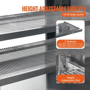 Grande Vetrina Refrigerata Commerciale da 18 Cu.Ft./505L per Pasticceria con Illuminazione LED a 2 Livelli - Product Image 5