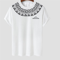 Kaos Pria 100% Katun Rajut Oversize Kasual Lengan Pendek Kerah Bulat Bernapas Cepat Kering Dapat Disesuaikan untuk Grosir