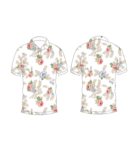 เสื้อโปโลผู้ชายสีขาวพิมพ์ลายดอกไม้วินเทจลำลองแขนสั้นแฟชั่นฤดูร้อน - Product Image 6