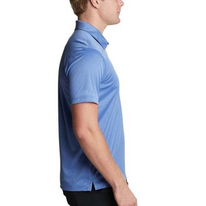 Men's Blue Short Sleeve Polo <b>Shirt</b> 100% Polyester Quick Dry Knitted Solid Color Casual Wear - Product Image 4