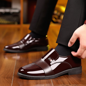 Men's Formal Leather Shoes Business Casual Fashion Pointed Toe Slip-On Loafers Comfortable Shoes Pointed Toe Leather Loafers - Product Image 4