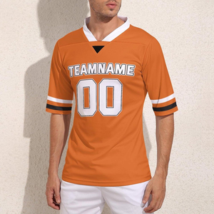 Maillot de football américain pour hommes, nouveau design, 100 % polyester, impression par sublimation, couleurs unies, noms d'équipe personnalisés, manches courtes - Product Image 1