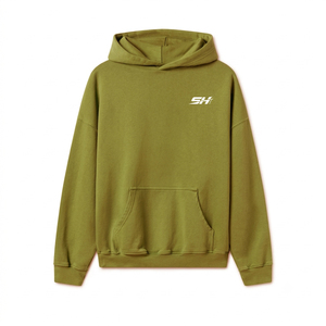 Sudadera con Capucha para Hombre, 300 g/m², Gruesa, para Invierno, con Logotipo Personalizado en la Parte Delantera, Hombros Caídos, Sudadera de Felpa, Sudadera Básica de Algodón Mezclado - Product Image 1
