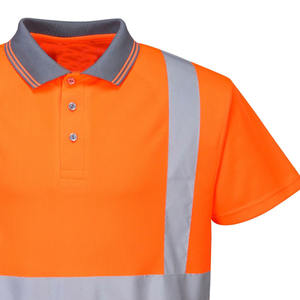 Camisetas Polo de Alta Visibilidad, Reflectantes, Transpirables, de Verano, de Alta Calidad, con Contraste de Color Naranja de Seguridad, Manga Corta, Lisas - Product Image 3
