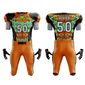 Uniformes de Fútbol Americano para Adultos al por Mayor, Nuevo Diseño, Último Estilo, Mangas Cortas, Transpirables, Tallas Grandes, 100% Poliéster - Product Image 1