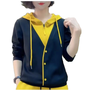 เสื้อฮู้ดซิปทรงหลวมแบบดรอปโชลเดอร์ ผ้าแคนวาสเนื้อผ้าทึบ ไม่เป็นขุย ชุดกีฬา 100% ผ้าฝ้าย ระบายอากาศได้ดี - Product Image 6