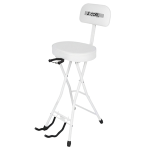 Taburete Metálico para Guitarra 5Core, Silla Acolchada de 3.15 Pulgadas con Respaldo, Plegable, con Reposapiés Integrado - Product Image 2