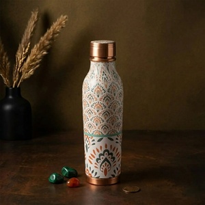 Elegante Juego de Termo de Cobre Puro Curvo con Tapas, Diseño Tradicional Chino, Botella de Agua Portátil para Viajes - Product Image 6
