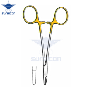Webster Needle Holder <b>12</b> cm / 4-3/4 Inch with Smooth Jaws and Tungsten Carbide TC GOLD Inserts for Precise Needle Handling - Product Image 5