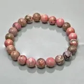 Natural Rhodonite 8mm Smooth Round AA Grade Gemstone Beads Stretch <b>Bracelet</b> Healing Jewelry Wholesale Bulk - Product Image 2