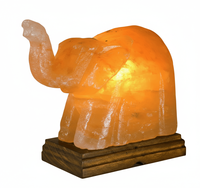 Lampe en sel rose de l'Himalaya naturel sculptée à la main en forme d'éléphant, lampe de nuit LED en sel rocheux pour la décoration de la maison