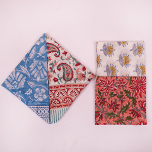 Pañuelos de algodón estampados vintage para mujer, pañuelos decorativos con motivos florales y de paisley, juego multicolor. - Product Image 2