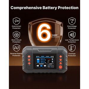 Chargeur de batterie intelligent 25A 6V/12V/24V pour LiFePO4, lithium ternaire, plomb-acide (Gel/AGM) avec écran LCD 3,4 pouces - Product Image 5