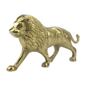 Escultura de León de 22 cm de Alto x 9 cm de Ancho x 40 cm de Largo, Figura de Animal Hecha a Mano, Decoración de Mesa, Estilo Tradicional, Pieza de Arte para Sala de Estar - Product Image 5