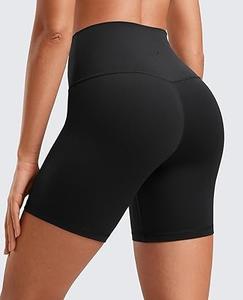 Shorts de yoga moulants taille haute pour femme, couleur noire unie, respirants, effet push-up fessier, coupe slim, style cycliste - Product Image 2