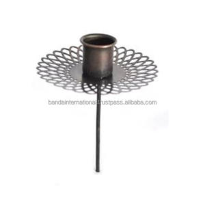 Bougeoir conique en fer avec revêtement en poudre noire fini pour l'éclairage de la décoration de la maison et d'autres bougeoirs - Product Image 3