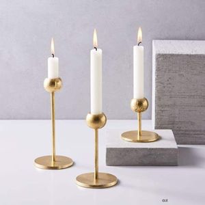 Hot Selling Short Taper Candle Holder Decorative Solid Brushed Brass Candlestick Holder for Table Centerpiece Dinner Party Decor - Product Image 3