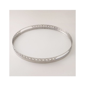 Round Shape Serving <b>Tray</b> Stainless Steel Chocolate <b>Tray</b> With Exclusive Quality Serving Food <b>Tray</b> In Silver And <b>White</b> Color - Product Image 1