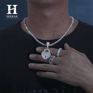 Colgante de Candado de Corazón Personalizado con Incrustaciones de Moissanita VVS en Plata de Ley 925, Joyería Hip Hop, Pasa Prueba de Diamante - Product Image 2