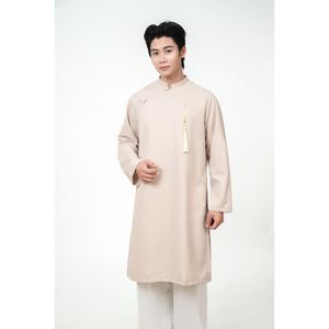 TST-19249.1 Moderno Traje Tradicional Vietnamita AO DAI de Cinco Paneles para Hombre, Ecológico, de Secado Rápido, Transpirable, Largo, de Seda/Algodón - Product Image 1