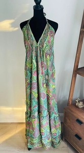 Robe longue en soie recyclée pour femmes, robe maxi florale, cadeau pour elle - Product Image 4