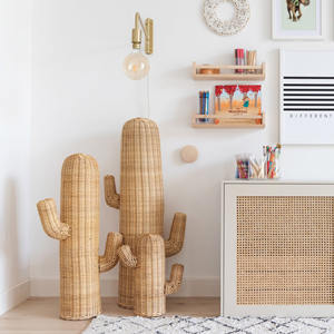 <b>Large</b> rattan cactus braided room decor organizer cheap price display ornament & <b>storage</b> <b>basket</b> - Product Image 5