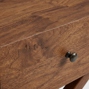 Table de chevet en bois rustique moderne avec design à pieds en X et tiroir de rangement, armoire de chevet pour chambre à coucher - Product Image 3