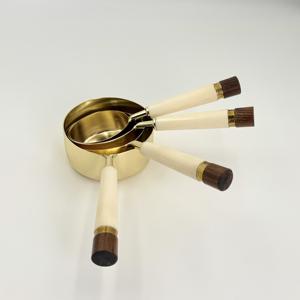 Juego de Tazas y Cucharas Medidoras de Acero Inoxidable con Mango de Resina Blanca, Herramientas para Hornear, Cuchara Medidora de Café, Accesorios para Bartending - Product Image 2