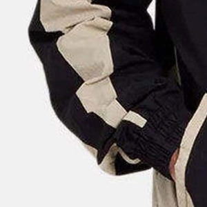 Ensemble de survêtement pour homme noir et beige, style sportif, vêtement d'été, tissu tricoté respirant, col montant - Product Image 5