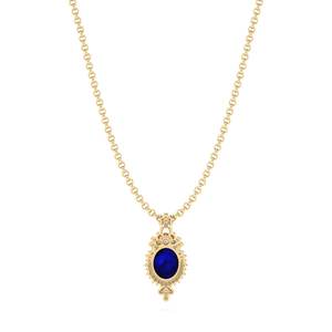 Venta Directa de Fábrica REYES, Collares con Colgante de Plata de Ley 925 con Moissanita Certificada GRA y Zafiro Azul - Product Image 4