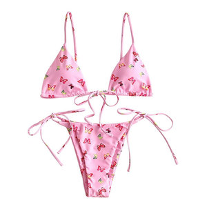 Conjuntos de Bikini de 2 Piezas de Alta Calidad Personalizados para Mujer, con Estampado Animal, Corte Alto, Logotipo Frontal, Secado Rápido, Precio Bajo, Marca Privada - Product Image 1