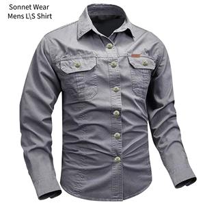 เสื้อเชิ้ตคาวบอยชาย แขนยาว ผ้าฝ้าย ติดกระดุม มีกระเป๋า - Product Image 3