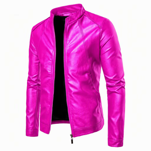 เสื้อแจ็คเก็ตหนังสังเคราะห์ผู้ชาย Proventure Industry รุ่น PI-MLJ-180 ขายส่ง สไตล์ลำลองเท่ๆ สำหรับนักขี่มอเตอร์ไซค์ บริการ OEM พร้อมโลโก้ด้านหน้า - Product Image 1