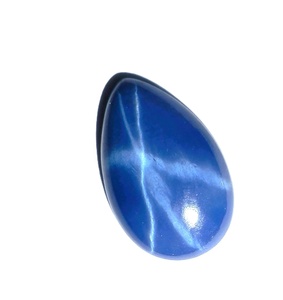 Zafiro Azul Estrella Pera 10x15 mm 8 Quilates Cabujón Pulido Creado en Laboratorio Efecto Estrella de 6 Rayos 5 mm de Altura para Fabricación de Joyas - Product Image 2