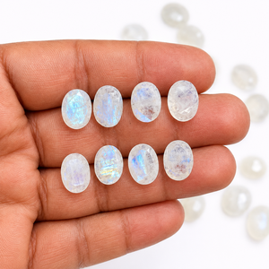 Pierre de lune arc-en-ciel naturelle blanche en vrac, ovale facettée, pierres précieuses en vrac, pierres de cristal pour la fabrication de bijoux, fournisseur en gros, Mascot Love - Product Image 6