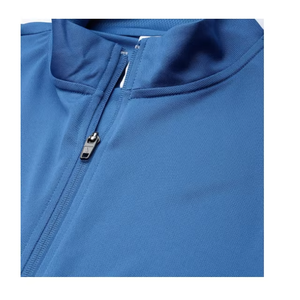 Men Blue Full Zip Tracksuit <b>Set</b> Solid Color Long Sleeve Joggers With Side Pockets Quick Dry Casual Autumn Wear - Product Image 5