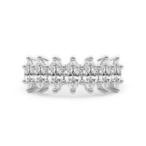 Bague personnalisée en or massif 10k/14k/18k avec diamant de laboratoire Callista Marquise, alliance pour femme. - Product Image 1
